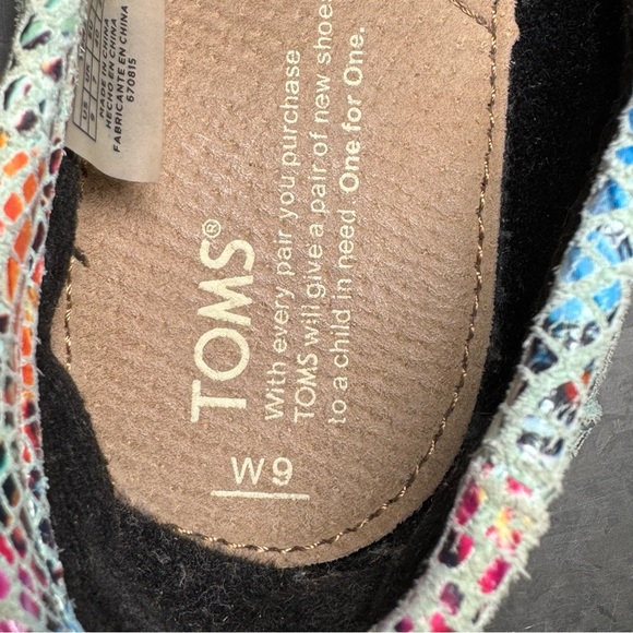 🌻 Toms Leather Alpargata Mosaic Butterfly Slip On Espadrille Flats 9 - Picture 8 of 9